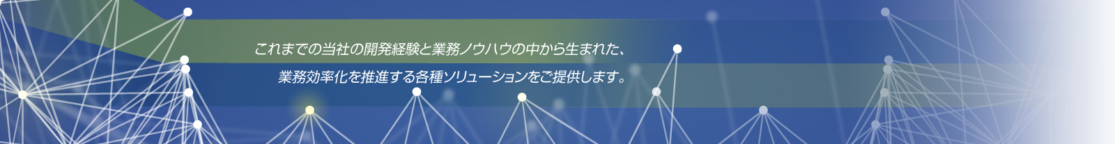 これまでの当社の開発経験と業務ノウハウの中から生まれた、業務効率化を推進する各種ソリューションをご提供します。