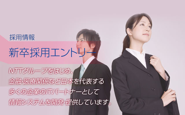 NTTグループをはじめ、金融・医療関係など日本を代表する多くの企業のITパートナーとして情報システムを開発・提供しています。