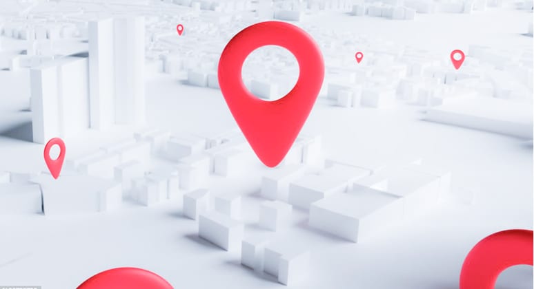 地図上の赤いピンのイメージ