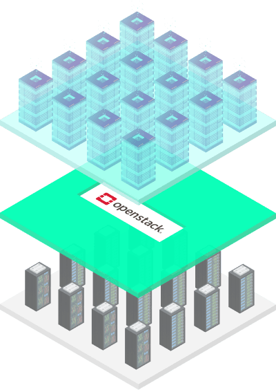 Open Stackクラウド基盤の構成イメージ図