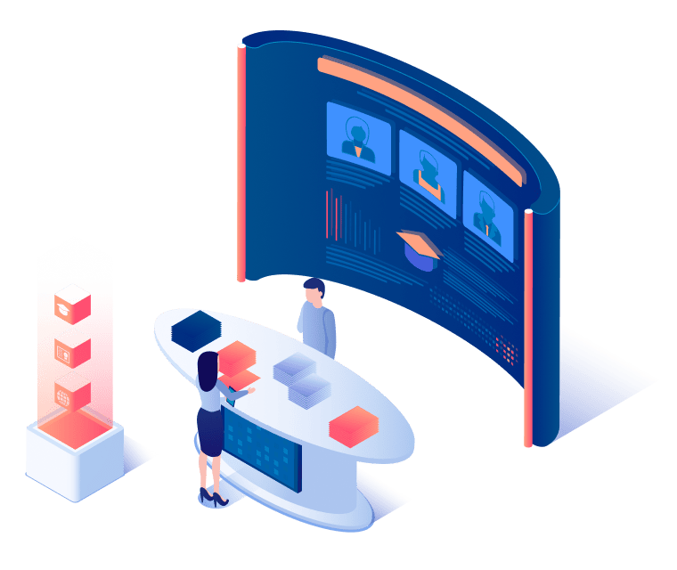 最新技術に触れるイメージのイラスト
